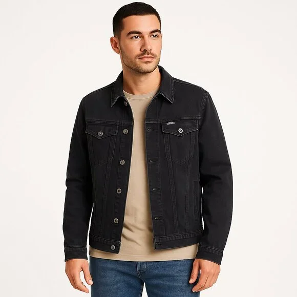 G-Star RAW 3301 Slim Trucker Denim Jacket Stretch Black Size M Men's Streetwear - Picture 2 of 11